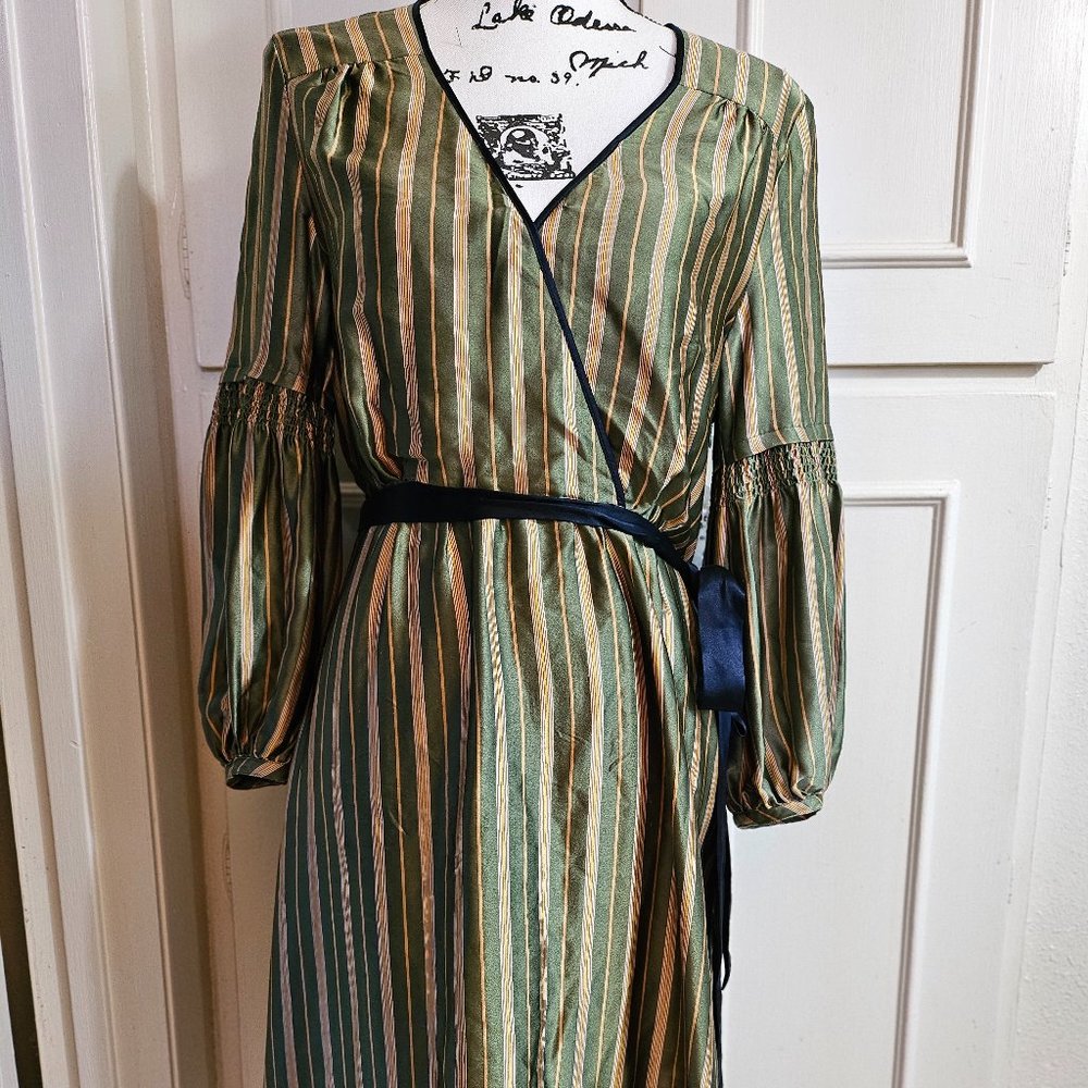 BCBG MaxAzria Patina Stripe Silk Dress